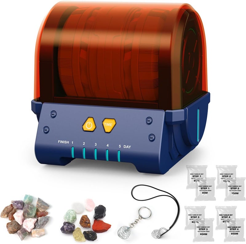 Fistone Rock Tumbler Kit - Noise-Reducing Rock Polisher for Kids & Adults | 5-Day Timer | Great STEM Gift for Young Rock Collectors & Geology Enthusiasts - Image 1
